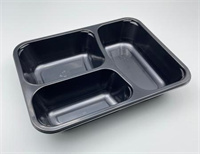 CPET tray 3-grid from DisposablesInc.com. The best import service in China. Import your disposable items and products from us.